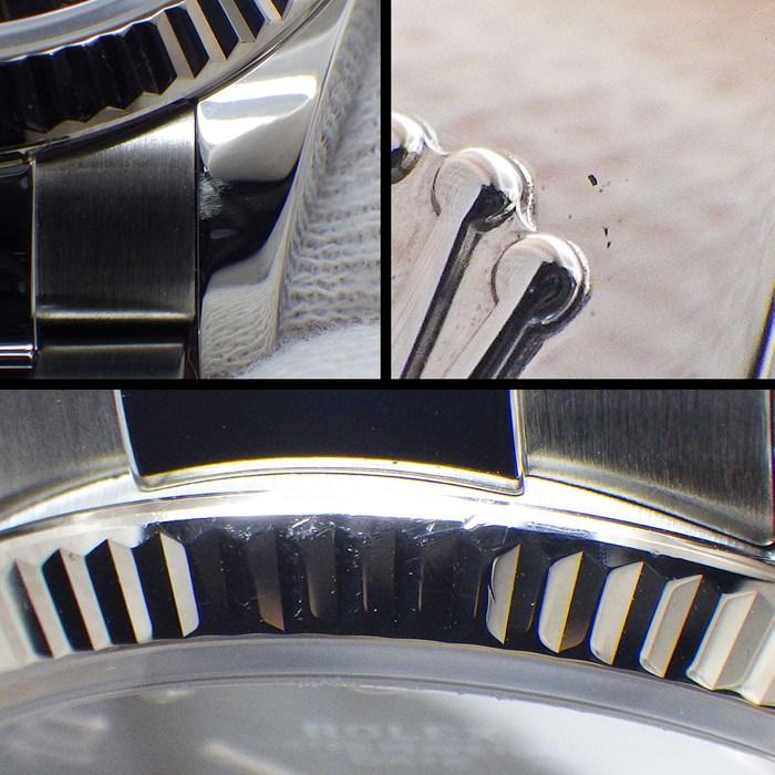 ロレックス Rolex 腕時計 オイスターパーペチュアル デイト 115234G 5ポイント ダイヤインデックス ブラック文字盤 ランダムシリアル ルーレット刻印 K18WG SS 自動巻き 【中古】