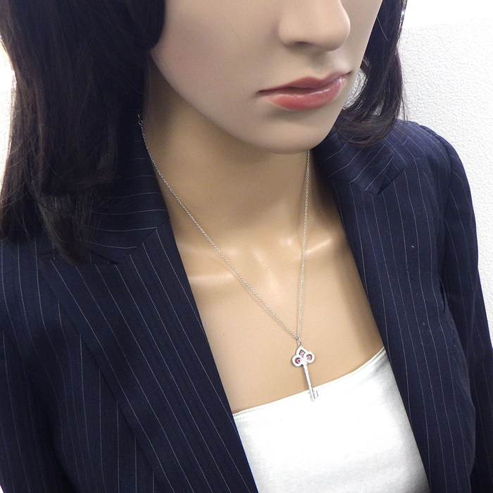 ティファニー Tiffany & Co. ネックレス フルールドリス キー 3ポイント ルビー ダイヤモンド PT950 【中古】
