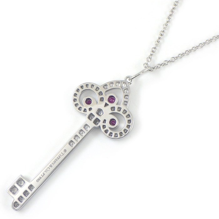 ティファニー Tiffany & Co. ネックレス フルールドリス キー 3ポイント ルビー ダイヤモンド PT950 【中古】