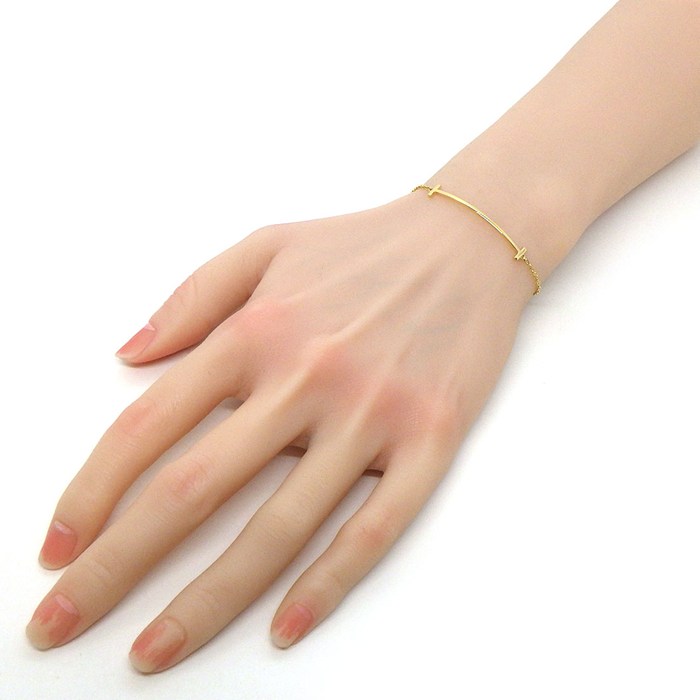 ティファニー Tiffany & Co. ブレスレット Tスマイル スモール 60150763 K18YG / #M 【中古】