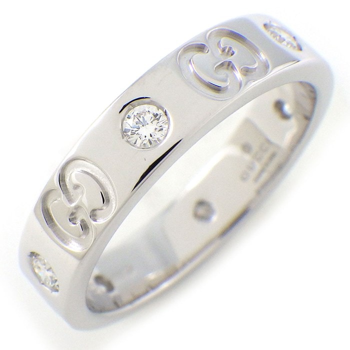 グッチ GUCCI リング アイコン 6ポイント ダイヤモンド K18WG 10号 / #10 【中古】