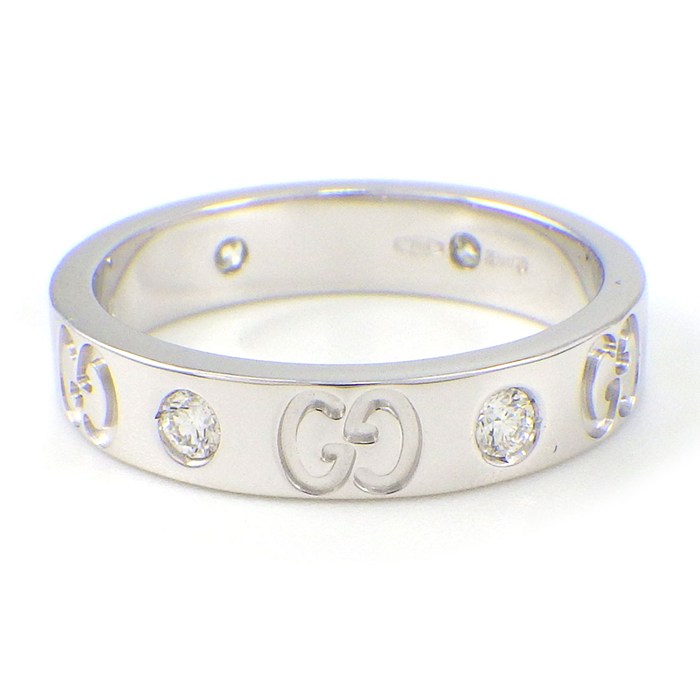 グッチ GUCCI リング アイコン 6ポイント ダイヤモンド K18WG 10号 / #10 【中古】