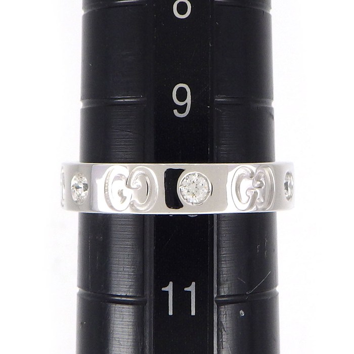 グッチ GUCCI リング アイコン 6ポイント ダイヤモンド K18WG 10号 / #10 【中古】
