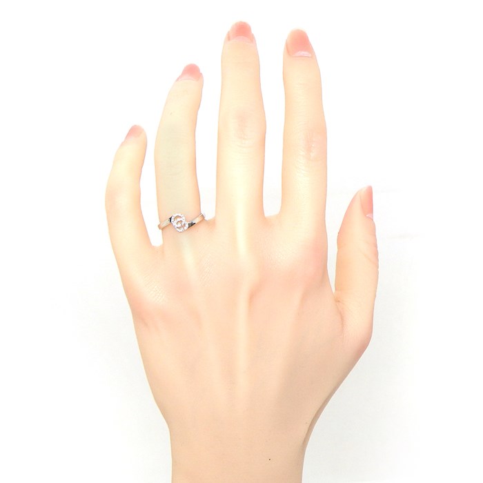 グッチ GUCCI リング GG ランニング ロゴ ツイスト ダイヤモンド K18WG 10号 / #10 【中古】