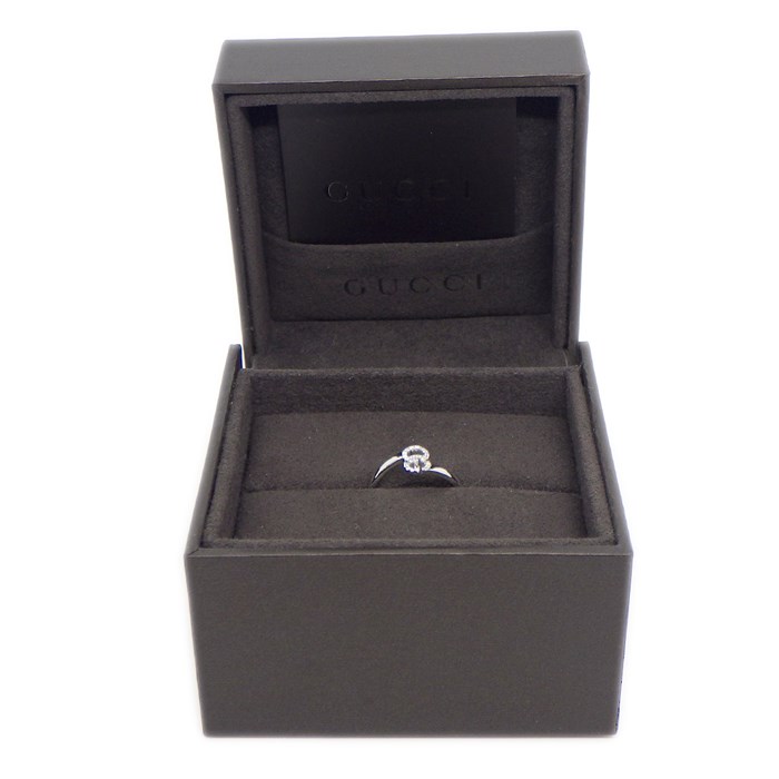グッチ GUCCI リング GG ランニング ロゴ ツイスト ダイヤモンド K18WG 10号 / #10 【中古】