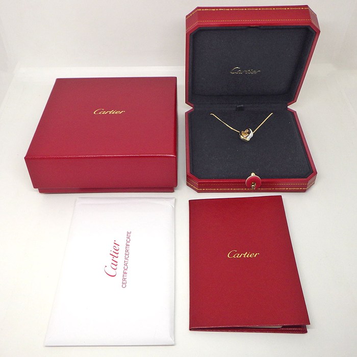 カルティエ Cartier ネックレス トリニティ クッション N7424481 セミパヴェ スリーカラー 54ポイント ダイヤモンド 計0.39ct K18PG K18WG K18YG 【箱・保付き】 【中古】
