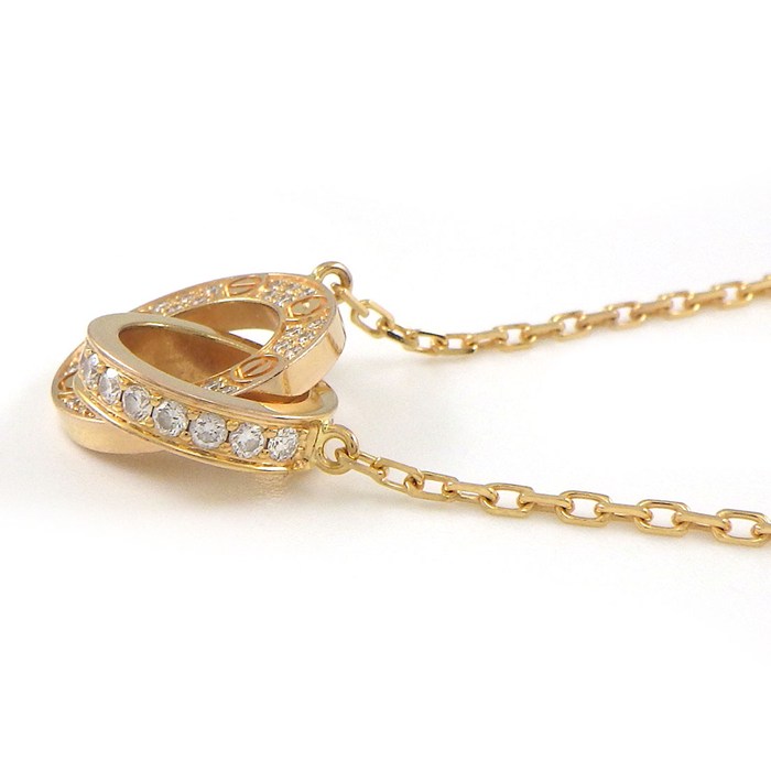 カルティエ Cartier ネックレス ラブサークル B7224528 パヴェ 48ポイント ダイヤモンド 計0.30ct K18PG 【箱・保付き】 【中古】