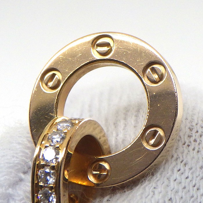 カルティエ Cartier ネックレス ラブサークル B7224528 パヴェ 48ポイント ダイヤモンド 計0.30ct K18PG 【箱・保付き】 【中古】