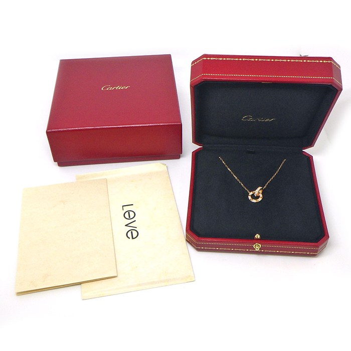 カルティエ Cartier ネックレス ラブサークル B7224528 パヴェ 48ポイント ダイヤモンド 計0.30ct K18PG 【箱・保付き】 【中古】