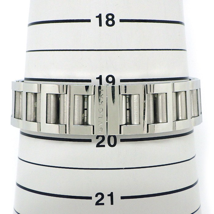 ブルガリ BVLGARI 腕時計 レッタンゴロ RT45S レクタンギュラー シルバー文字盤 デイト SS 自動巻き 【中古】