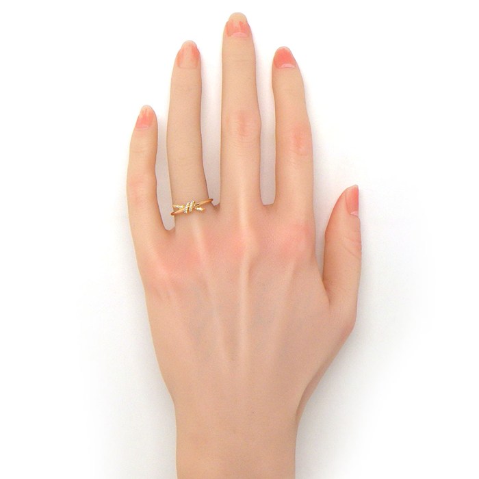ティファニー Tiffany & Co. リング ノット 69526411 ダイヤモンド 計0.05ct K18PG 13号 【中古】