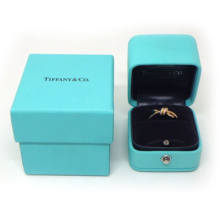 ティファニー Tiffany & Co. リング ノット 69526411 ダイヤモンド 計0.05ct K18PG 13号 【中古】