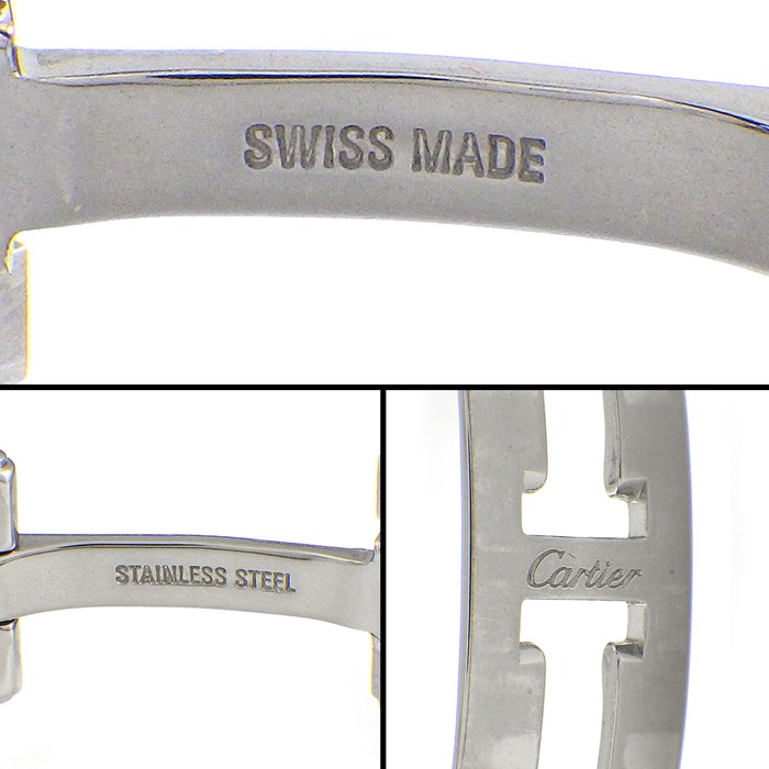 カルティエ Cartier 腕時計 タンクフランセーズ SM W4TA0008 ダイヤベゼル スクエア アイボリー文字盤 SS クオーツアナログ 【OH済み】 【箱・保付き】 【中古】