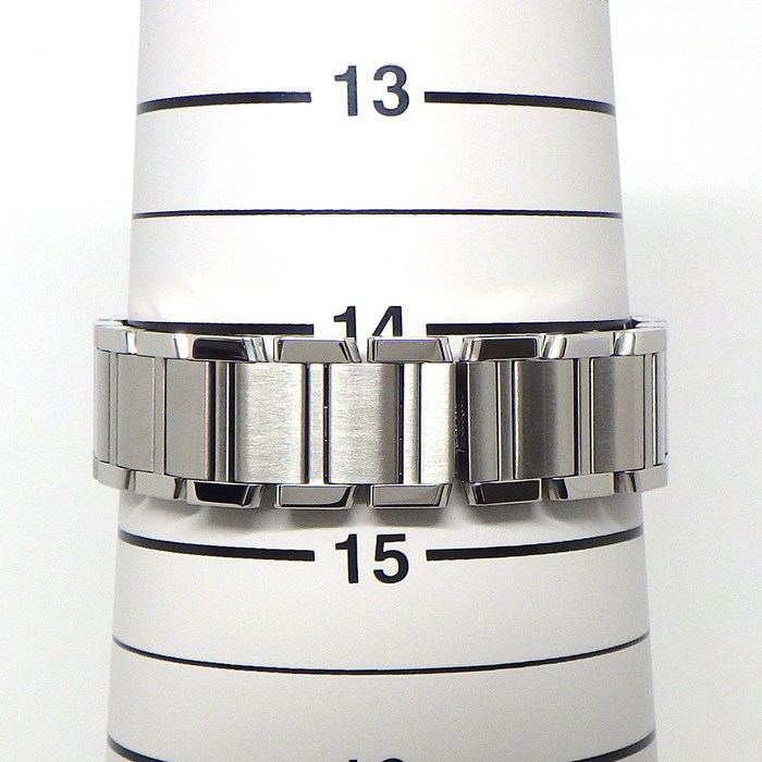 カルティエ Cartier 腕時計 タンクフランセーズ SM W4TA0008 ダイヤベゼル スクエア アイボリー文字盤 SS クオーツアナログ 【OH済み】 【箱・保付き】 【中古】