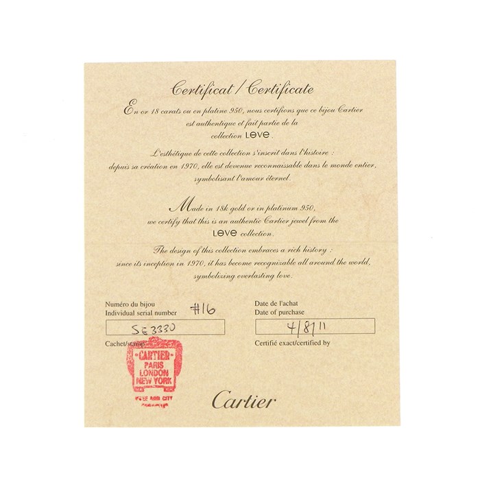 カルティエ Cartier ブレスレット ラブ クラシックモデル MM B6070116 新型 4ポイント ダイヤモンド 0.42ct K18WG / #16 【箱・保付き】 【中古】