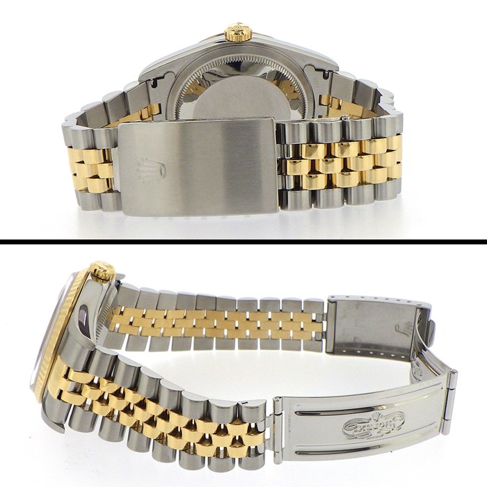 ロレックス Rolex 腕時計 デイトジャスト 36mm 16233 W番 1994-1995年製 フルーテッドベゼル サンレイ シルバー ローマン文字盤 ジュビリーブレス カレンダー SS K18YG 自動巻き 【中古】
