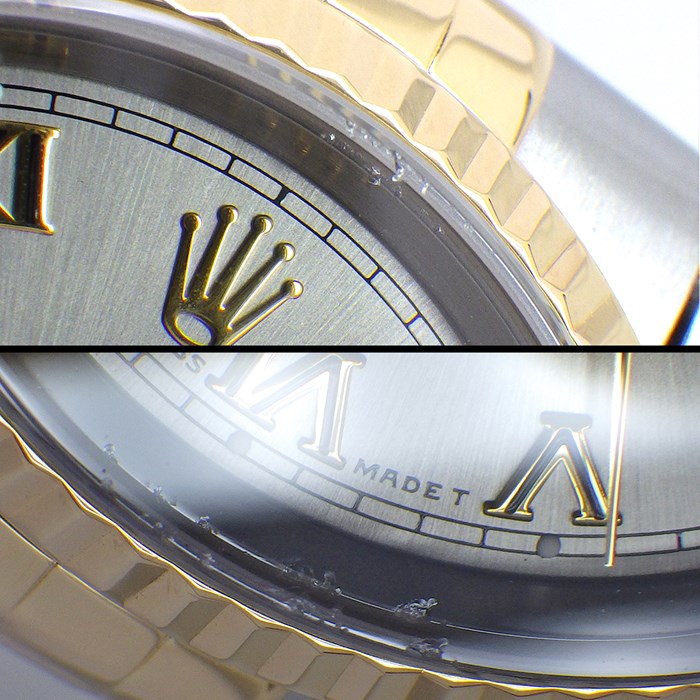 ロレックス Rolex 腕時計 デイトジャスト 36mm 16233 W番 1994-1995年製 フルーテッドベゼル サンレイ シルバー ローマン文字盤 ジュビリーブレス カレンダー SS K18YG 自動巻き 【中古】