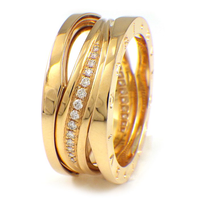 ブルガリ BVLGARI リング B-zero1 ビーゼロワン デザイン レジェンド ダイヤモンド K18PG 19.5号 / #60 【中古】