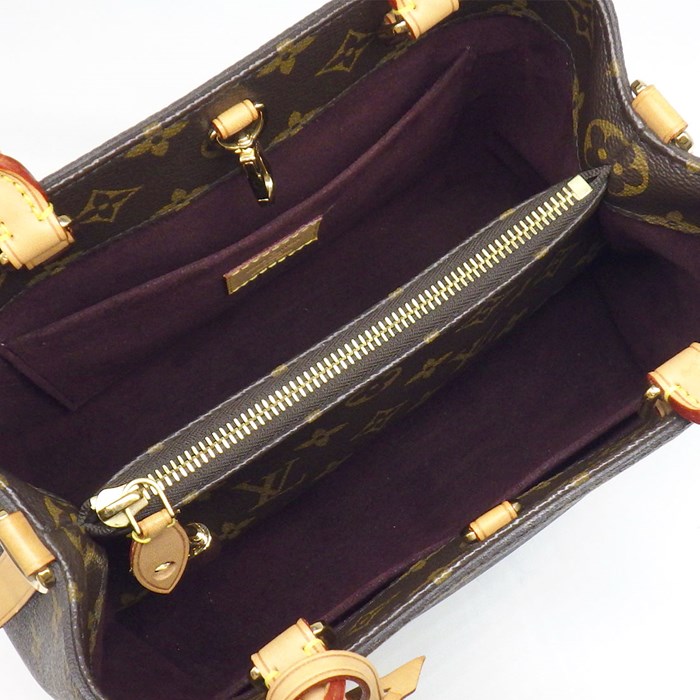 ルイ・ヴィトン Louis Vuitton ハンドバッグ ショルダーバッグ モンテーニュ BB 2014年 M41055 ブラウン パープル モノグラム キャンバス 【中古】
