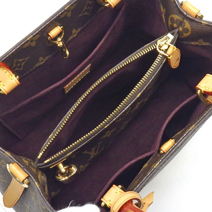 ルイ・ヴィトン Louis Vuitton ハンドバッグ ショルダーバッグ モンテーニュ BB 2014年 M41055 ブラウン パープル モノグラム キャンバス 【中古】
