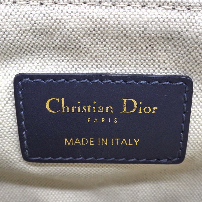 ディオール Dior ハンドバッグ サドルバッグ ミニ オブリーク M0456CTZQ_M928 ネイビー ベージュ ディオール オブリーク ジャガード カーフスキン テクニカルファブリック 【中古】
