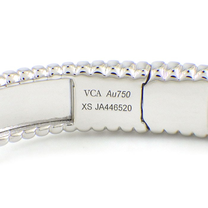 ヴァンクリーフ＆アーペル Van Cleef & Arpels バングル ペルレ シニアチュール ミディアムモデル VCARP3K800 シグネチャー ロゴ K18WG / #XS 【中古】