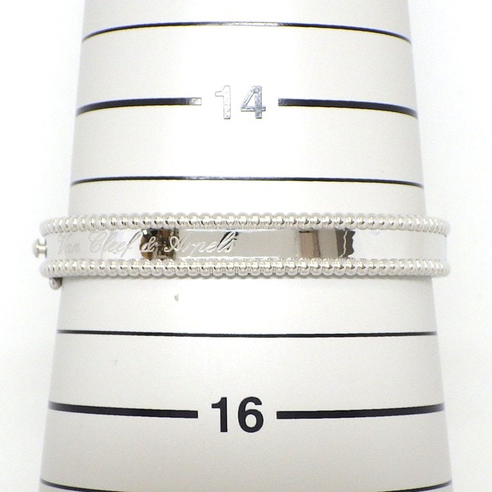 ヴァンクリーフ＆アーペル Van Cleef & Arpels バングル ペルレ シニアチュール ミディアムモデル VCARP3K800 シグネチャー ロゴ K18WG / #XS 【中古】