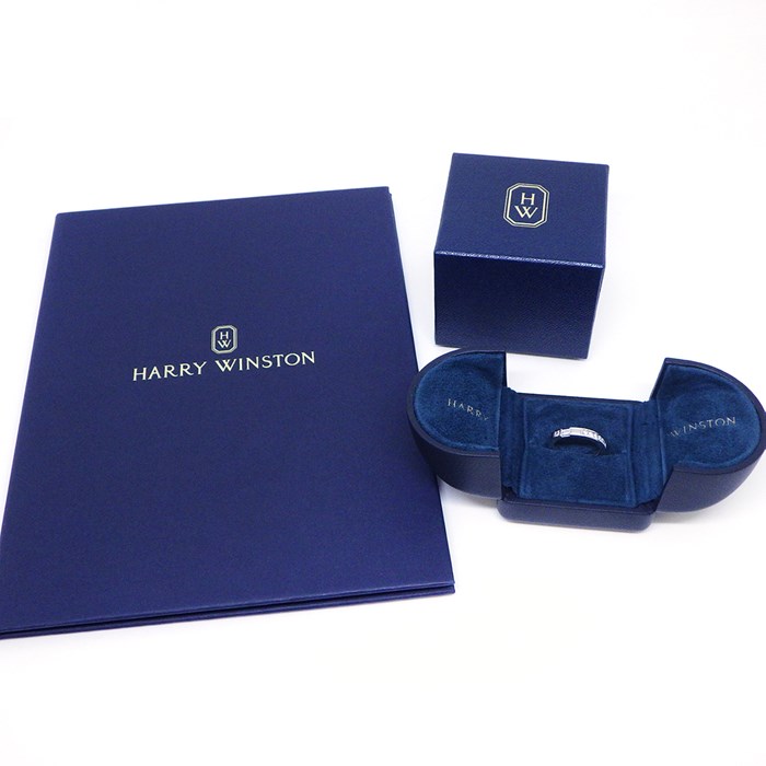 ハリーウィンストン HARRY WINSTON リング トラフィック アクセント バンド WBDPACRFTRF 1ポイント バゲットカット ダイヤモンド 7ポイント ラウンド ダイヤモンド 計0.22ct PT950 6号 【箱・保付き】 【中古】