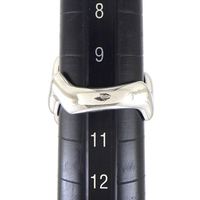 クリスチャンディオール Christian Dior リング 亀 タートル モチーフ オーバル カボションカット アクアマリン 1ポイント ダイヤモンド K18WG 10号 / #50 【中古】