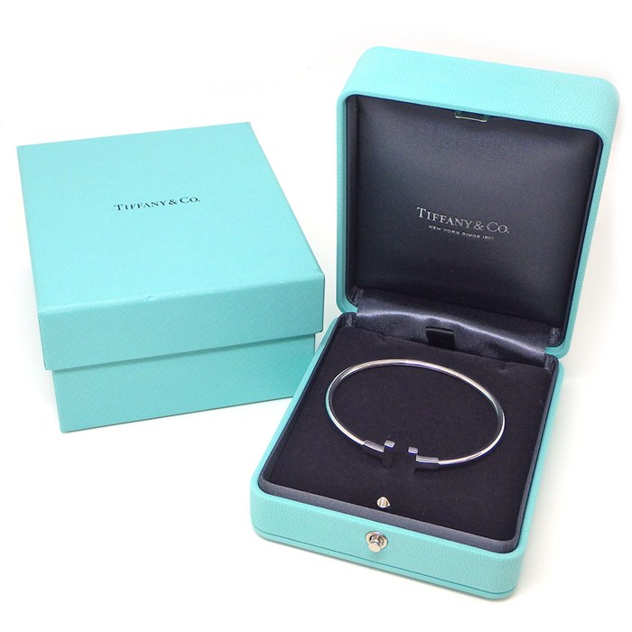 ティファニー Tiffany & Co. バングル Tワイヤー ミディアム 60010733 K18WG  / #M 【中古】