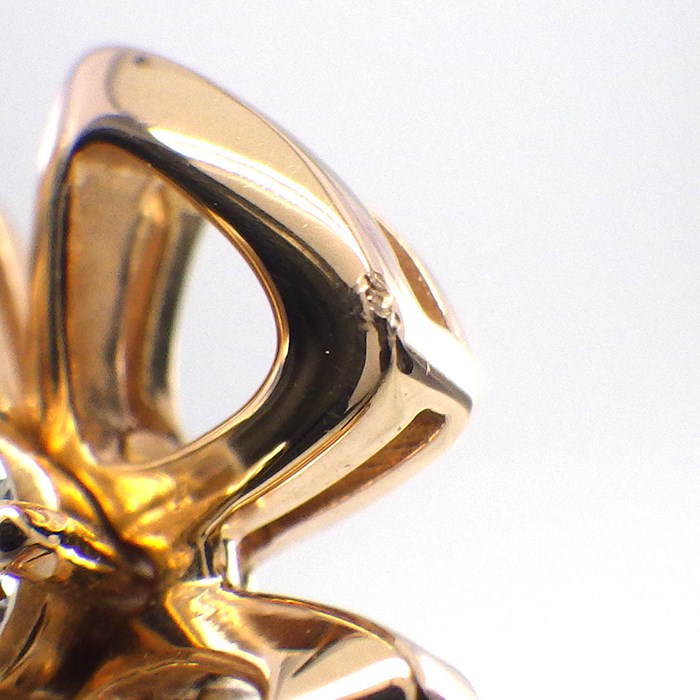 ブルガリ BVLGARI ネックレス フィオレバー オープン フラワー クローバー 1ポイント ダイヤモンド K18PG 【中古】