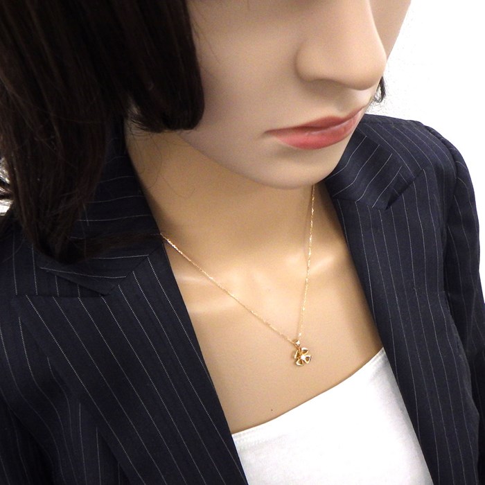 ブルガリ BVLGARI ネックレス フィオレバー オープン フラワー クローバー 1ポイント ダイヤモンド K18PG 【中古】