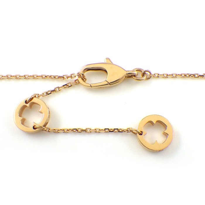 ブルガリ BVLGARI ネックレス フィオレバー オープン フラワー クローバー 1ポイント ダイヤモンド K18PG 【中古】