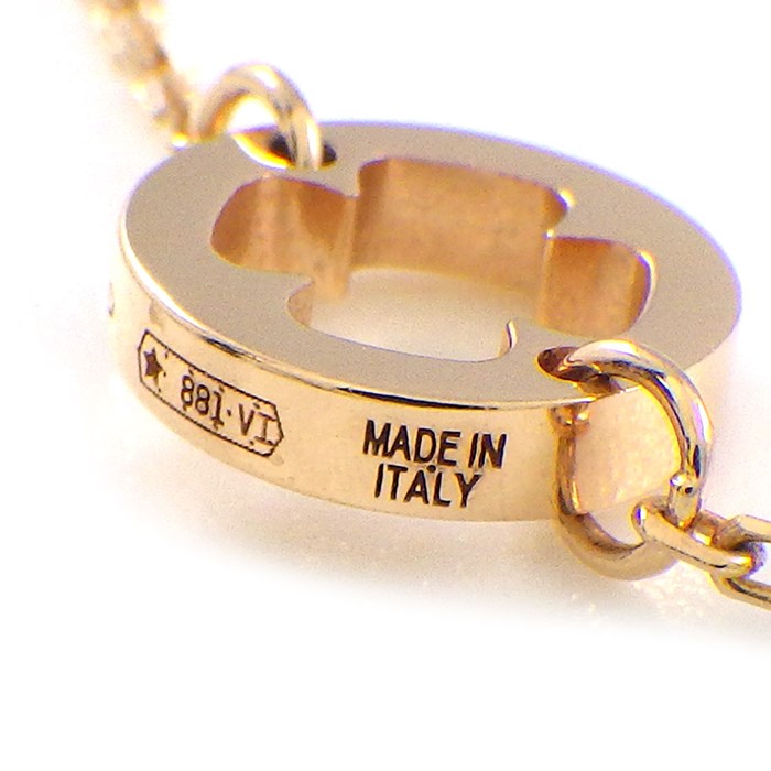 ブルガリ BVLGARI ネックレス フィオレバー オープン フラワー クローバー 1ポイント ダイヤモンド K18PG 【中古】