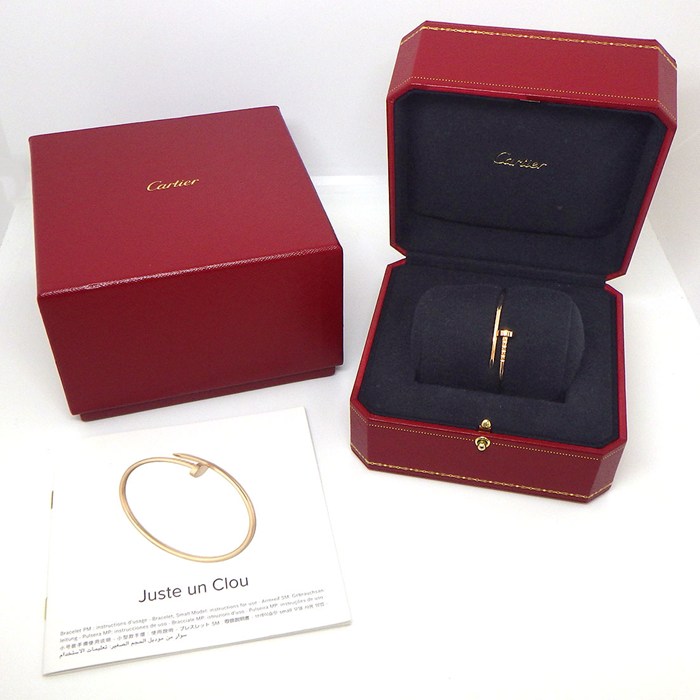 カルティエ Cartier バングル ジュストアンクル SM B6062515 釘モチーフ K18PG / #15 【中古】