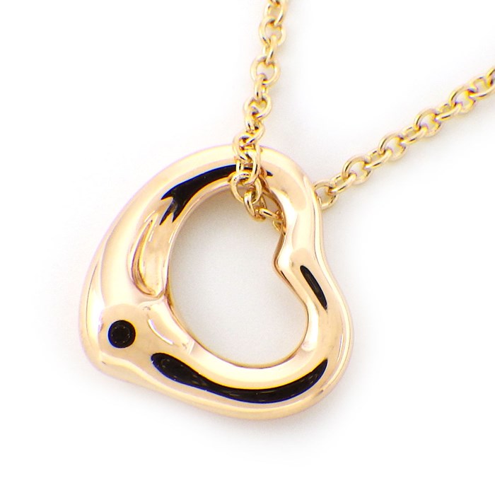 Tiffany ネックレス オープンハート 11mm AU750 K18PG