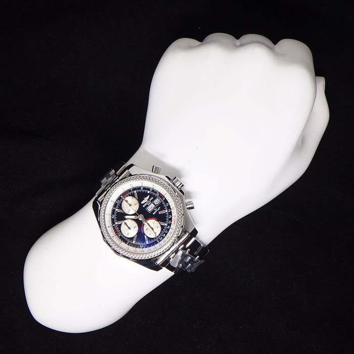 ブライトリング Breitling 腕時計 ベントレーGT A362B24SP/A13362 ブラック文字盤 黒 クロノグラフ タキメーター 夜光インデックス スモールセコンド 太陽コンパス 夜光針 SS 自動巻き 【箱・保付き】 【中古】