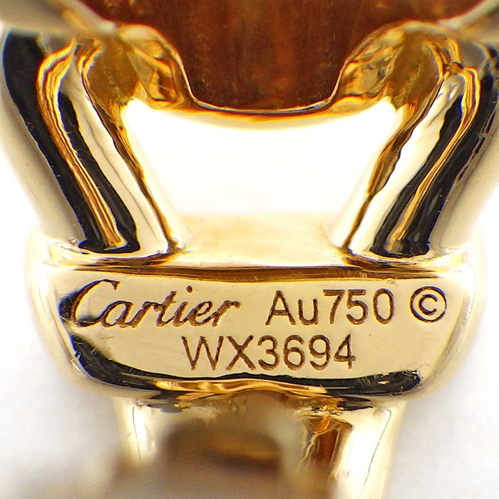 【カルティエ Cartier】イヤリング クリップ パンテール ドゥ カルティエ B8044700 パンサー モチーフ 10ポイント ダイヤモンド 0.02ct 4ポイント ツァボライト グリーン ガーネット 2ポイント オニキス K18YG ブラック ラッカー