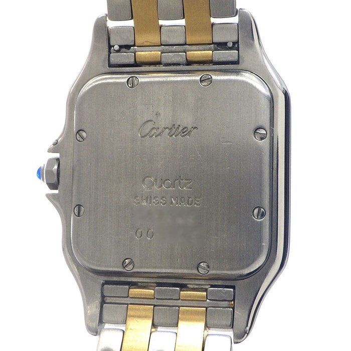 カルティエ Cartier 腕時計 パンテール MM W25028B6 スクエア アイボリー文字盤 ローマ数字インデックス デイト K18YG SS クオーツアナログ 【中古】