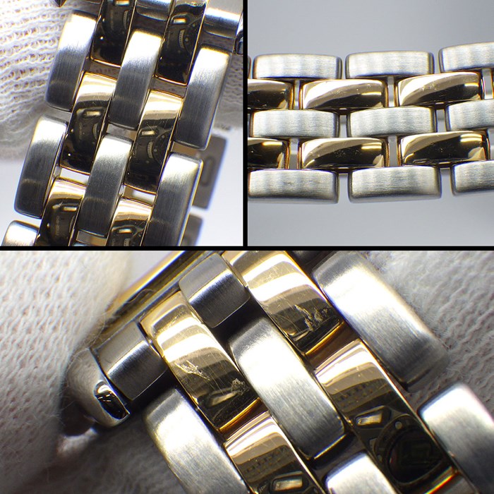 カルティエ Cartier 腕時計 パンテール MM W25028B6 スクエア アイボリー文字盤 ローマ数字インデックス デイト K18YG SS クオーツアナログ 【中古】