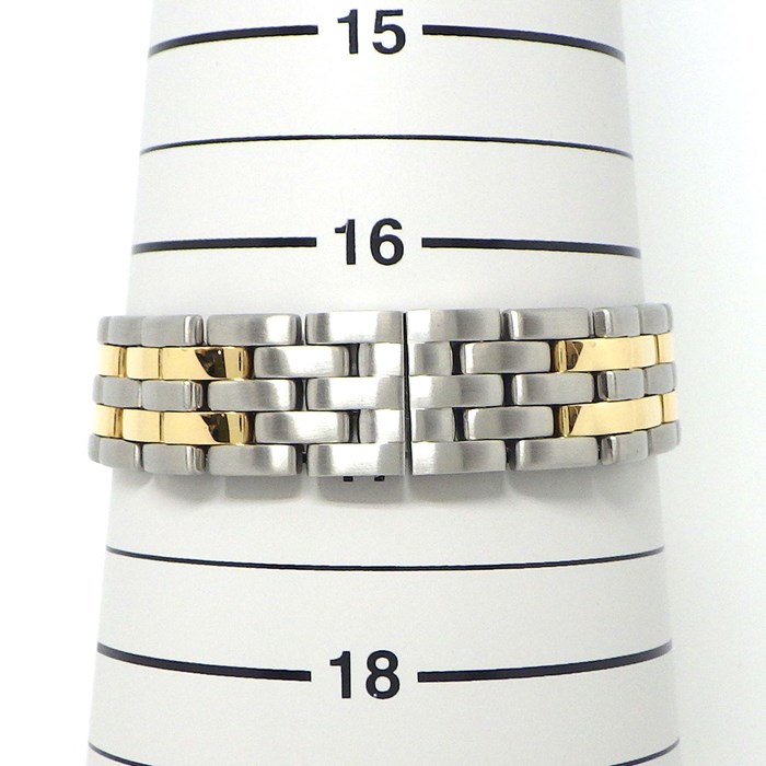 カルティエ Cartier 腕時計 パンテール MM W25028B6 スクエア アイボリー文字盤 ローマ数字インデックス デイト K18YG SS クオーツアナログ 【中古】