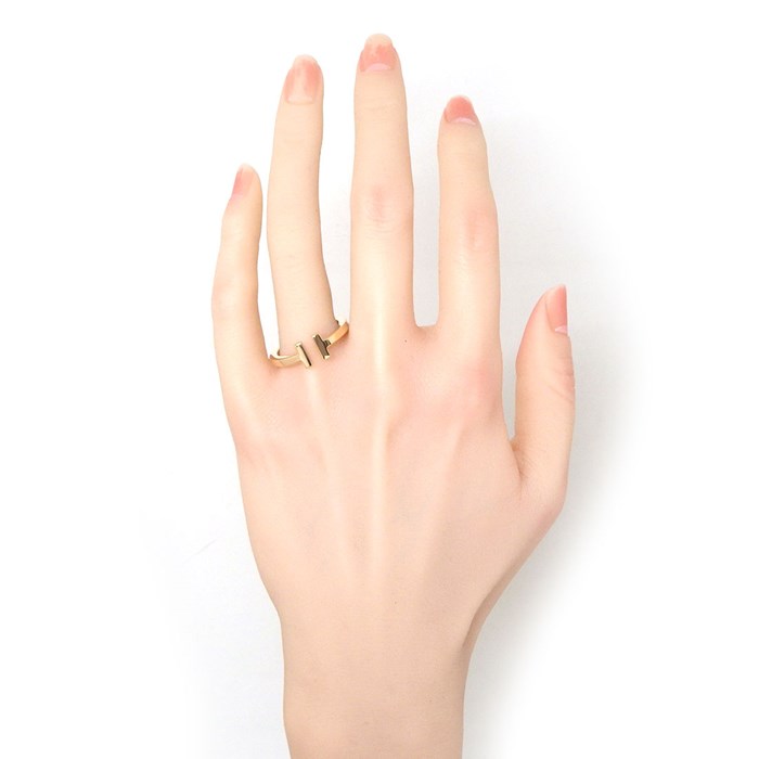 ティファニー Tiffany & Co. リング T スクエア 60147409 K18PG 21号 【中古】