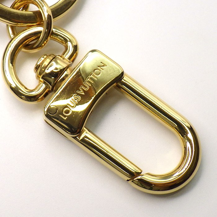 ルイ・ヴィトン LOUIS VUITTON キーリング キーホルダー ポルトクレ ベリー M63082 LV ロゴ GP ブラック カーフレザー 革 【中古】