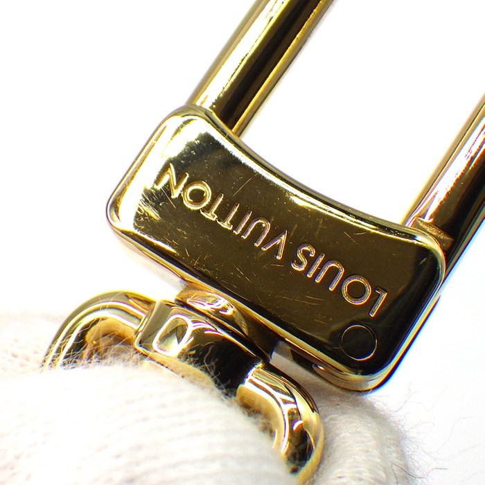 ルイ・ヴィトン LOUIS VUITTON キーリング キーホルダー ポルトクレ ベリー M63082 LV ロゴ GP ブラック カーフレザー 革 【中古】