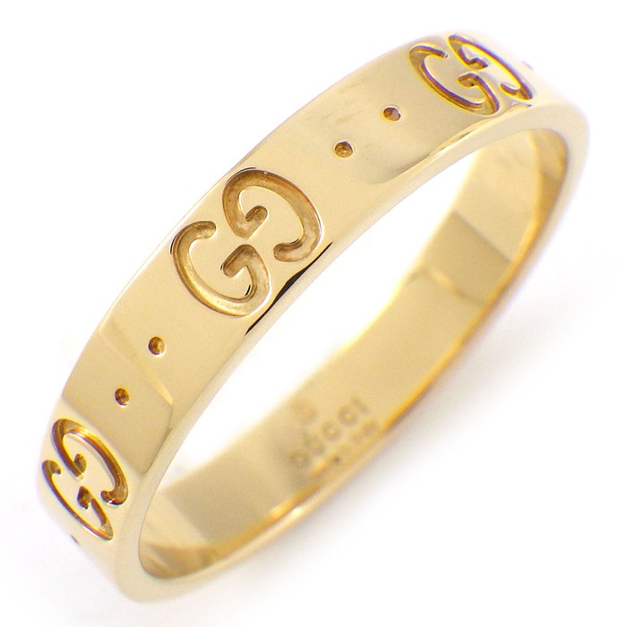 グッチ GUCCI リング アイコン 660070 J8500 8000 インターロッキングG GGロゴ K18YG 22号 / #23 【中古】