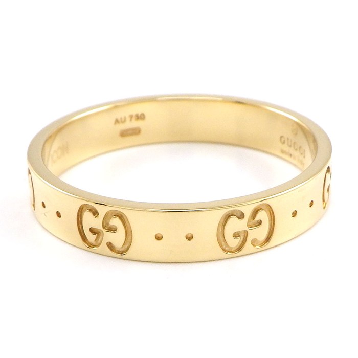 グッチ GUCCI リング アイコン 660070 J8500 8000 インターロッキングG GGロゴ K18YG 22号 / #23 【中古】