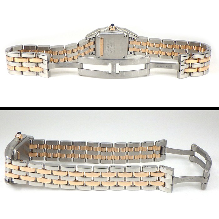 カルティエ Cartier 腕時計 パンテールSM W3PN0006 ダイヤベゼル スクエア ホワイト文字盤 ローマンインデックス K18PG SS クオーツアナログ 【箱・保付き】 【中古】