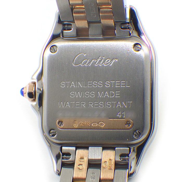 カルティエ Cartier 腕時計 パンテールSM W3PN0006 ダイヤベゼル スクエア ホワイト文字盤 ローマンインデックス K18PG SS クオーツアナログ 【箱・保付き】 【中古】