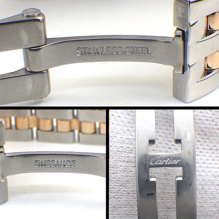 カルティエ Cartier 腕時計 パンテールSM W3PN0006 ダイヤベゼル スクエア ホワイト文字盤 ローマンインデックス K18PG SS クオーツアナログ 【箱・保付き】 【中古】