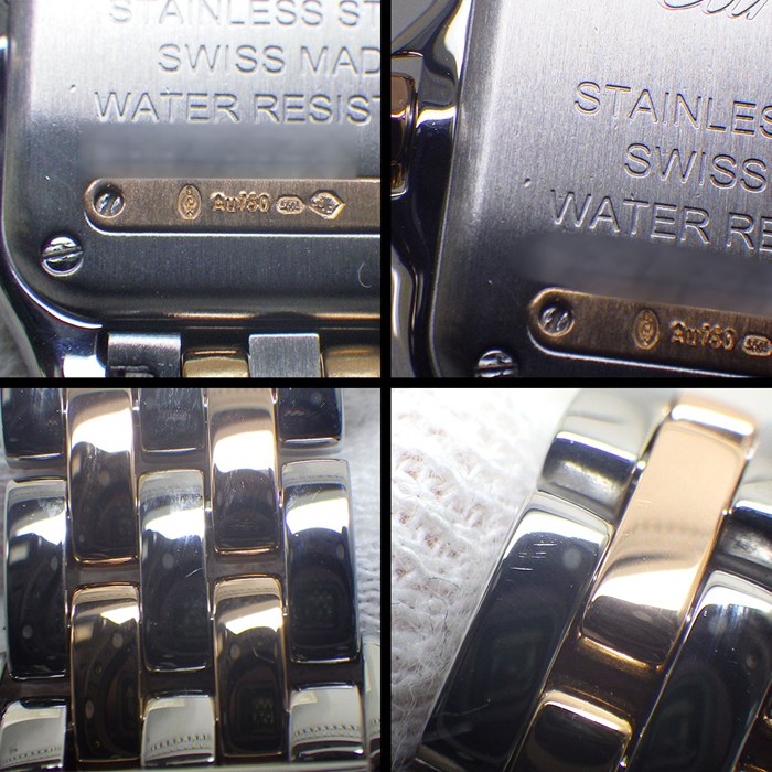 カルティエ Cartier 腕時計 パンテールSM W3PN0006 ダイヤベゼル スクエア ホワイト文字盤 ローマンインデックス K18PG SS クオーツアナログ 【箱・保付き】 【中古】